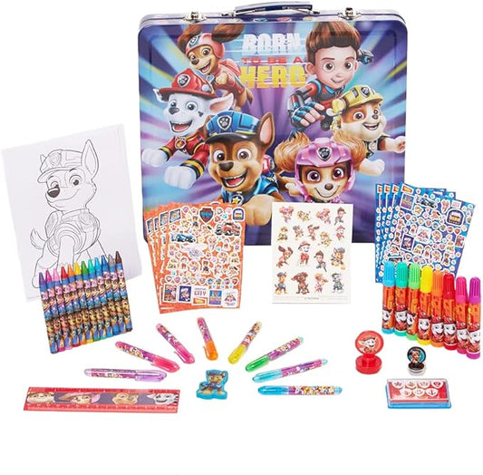 Innovative Designs Nickelodeon Paw Patrol The Movie Deluxe Activity Set with Carrying Tin, Coloring Sheets, Tattoos, Stickers, & Art Supplies
