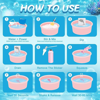 Aqua Fairy Water Gel Kit, Magic Water Elf Toy Kit, Aqua Fairy, Magic Water Elf Kit with 20 Magic Gels, 24 Shape Molds, Children's DIY Magic Water Gel Kit, Birthday Gifts for Girls and Boys