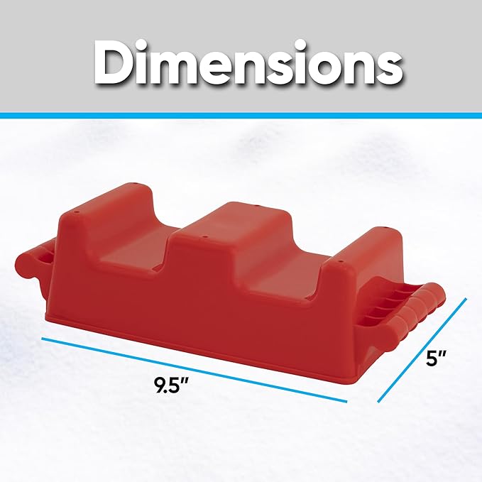 Superio Snow Brick Maker Igloo Fort Crenellated Block Form Outdoor Winter Snow Toys Sand Castle Building Kit for Adults and Kids Sandbox, Beach, Sand Toys (Red, 6)