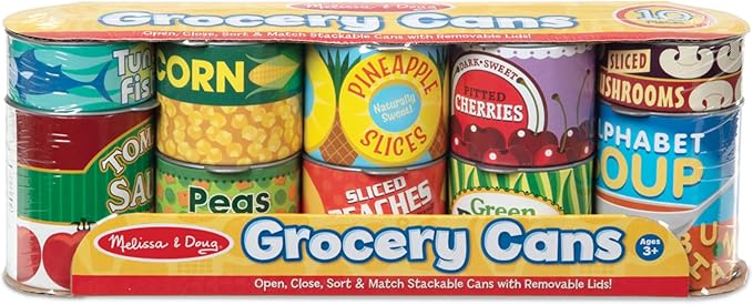 Melissa & Doug Canned Food Play Set Pretend Play Play Food 3+ Gift for Boy or Girl
