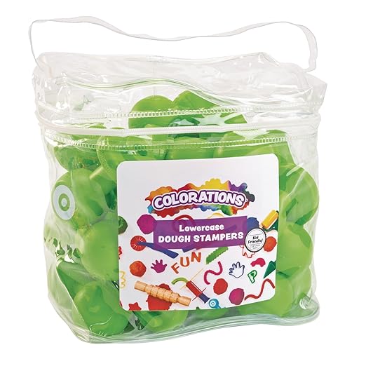 Colorations Alphabet Dough Stampers Set, Lowercase Letters, 26 Letter Stamps for Toddlers & Preschool Kids, Learn ABC & Spelling, Play Dough Creative Play for Classrooms, Daycare, School, Homeschool