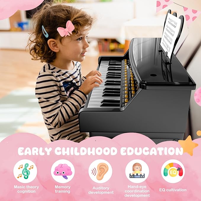 Toy Pianos for Kids Ages 3-7 - with Piano Keyboard Stickers for Toddler Piano Learning Beginners 37 Keys 4 5 6 Years Old Girls and Boys Birthday Gift