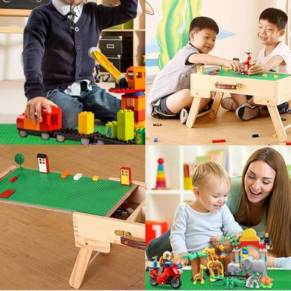 Lekebaby Classic Baseplates Building Base Plates 100% Compatible with Major Brands Baseplates 10" x 10", Pack of 6, Green Blue and White