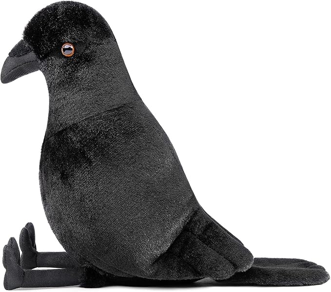 ZHONGXIN MADE Crow Plush Toy - Realistic 12inch Black Crow Halloween Stuffed Animal, Cute Little Bird Raven Plush as Gift for Your Friends