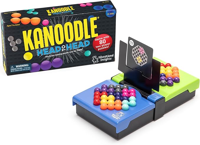 Educational Insights Kanoodle Head-to-Head - 3D Brain Teaser Puzzles for Kids, Teens & Adults, Challenging 2-Player Mind Games, Travel Game, Logic Puzzle Games & Gifts for Boys & Girls Ages 7+