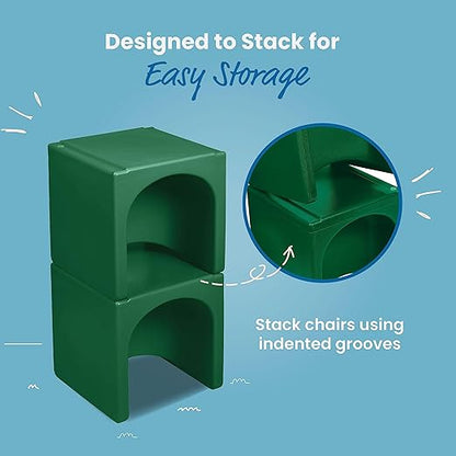 ECR4Kids Tri-Me 3-In-1 Cube Chair, Kids Furniture, Green