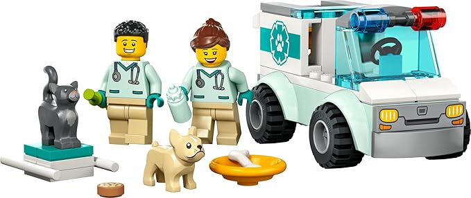 LEGO City Vet Van Rescue 60382, Toy Animal Ambulance, Learning Toy Playset for Kids 4 Plus Years Old with 2 Veterinary Minifigures, Dog & Cat Figures