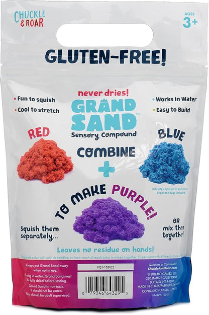 Chuckle & Roar - Grand Sand Color Mix - Tactile Construction Sand - Educational Fun for Preschoolers - Fidget Arts and Crafts for Toddlers - Never Dries - Ages 3 and Up
