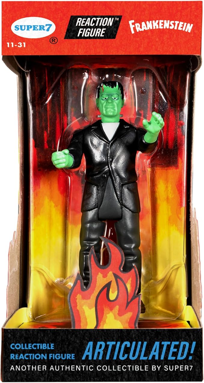 Super7 Universal Monsters Frankenstein (Fire Box) - 3.75" Universal Monster Movies Action Figure Classic Movie Collectibles and Retro Toys