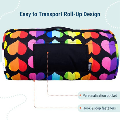 Wildkin Original Nap Mat with Reusable Pillow for Boys & Girls, Perfect for Elementary Daycare Sleepovers, Features Hook & Loop Fastener, Cotton Blend Materials Nap Mat for Kids