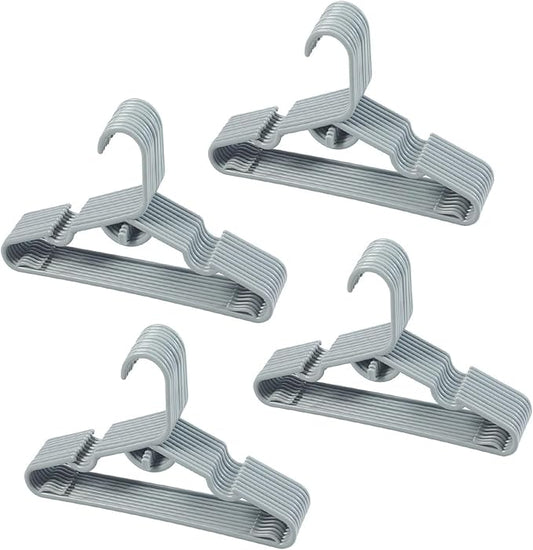 40pcs Grey Baby Nursery Closet Hangers,Non-Slip Laundry Infant Pant Hanger for Newborn Clothes Gift,Stackable Hangers,Save Space Ultra-Thin Child Coat Hanger for Girl Boy Toddler Kid.
