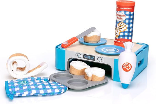 Fat Brain Toys Pretendables Cinnamon Roll Set, Pretend Play Food, Play Food Sets for Kids Kitchen, Imaginative Play Kitchen Food for Ages 3 to 7