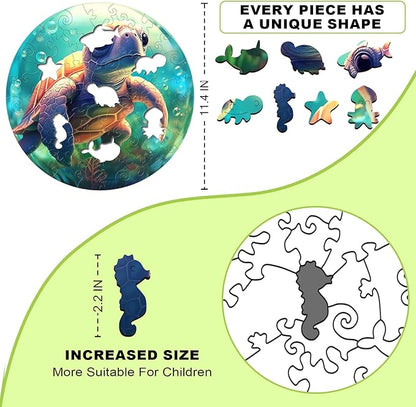 Wooden Jigsaw Puzzles for Kids Ages 4-6, 50 Piece Unique Shape Animal Theme Puzzle - Preschool Learning Educational Toys for Kids 3+, Valentines Day Birthday Easter Gifts for Kids Girls Boys