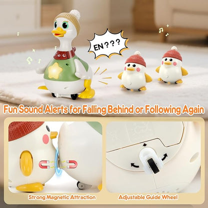 KETIEE Tummy Time Baby Toys 6-12 Months: Musical Dancing Duck Family for Babies, Little Ducks Crawling Toy Set, Interactive Duck Infant Toys for 1 2 Years Old Boys Girls Birthday