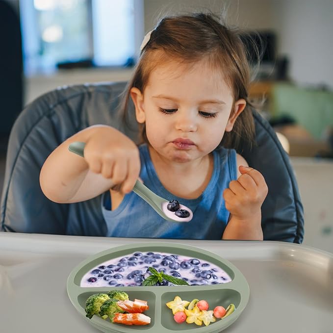 Baby Spoons, 6 Pack First Stage Silicone Baby Feeding Spoons, Soft Tip Feeding Baby Utensils, Baby Led Weaning Supplies Training Spoons, Dishwasher and Boil Safe