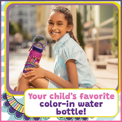 PURPLE LADYBUG Decorate Your Own Water Bottle for Girls Craft Set - Gifts for 6 Year Old Girl, 10 9 8 7 Year Old Girl Gifts, Fun Coloring Crafts for Girls Ages 6-8, School Water Bottles for Kids