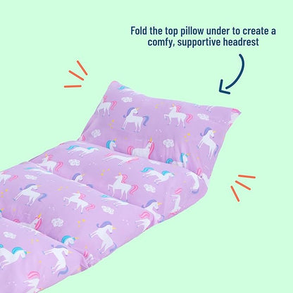 Wildkin Kids Floor Lounger: Ideal for Boys and Girls, Travel-Friendly, Perfect for Sleepovers - Pillow Lounger for Kids, Requires Standard Size Pillows Not Included (Unicorns)