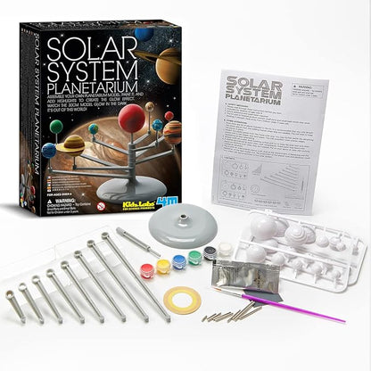 4M: Solar System Planetarium - Assemble Your Own 11.8" Model, Snap-Together, Glow-in-The-Dark Paint, DIY STEM Craft & Science Project Kit, Kids 8+
