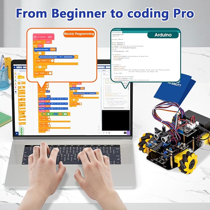 ACEBOTT Smart Robot Car Kit Compatible with Arduino, Robotics for Kids Ages 8-12 12-16, Electronic Programming Project/STEM Science Kits Coding Gifts for Adults and Youths