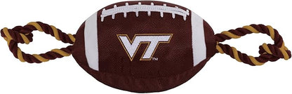 Pets First NCAA Virginia TECH Hokies Football Dog Toy, Tough Quality Nylon Materials, Strong Pull Ropes, Inner Squeaker, Collegiate Team Color
