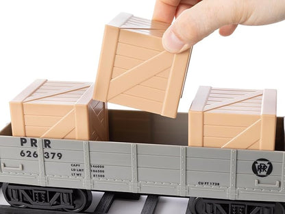 Lionel Battery-Operated Pennsylvania Flyer Freight Toy Train Set with Bluetooth, Locomotive, Train Cars, & Track with Authentic Train Sounds, Lights, & Water Vapor Smoke Effects for Kids 4+