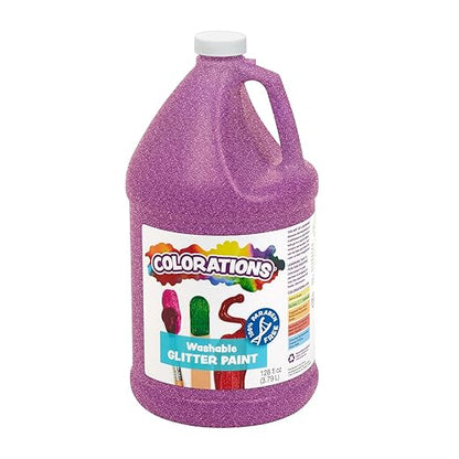 Colorations® Washable Purple Glitter Paint, 1Gal, Paint, Purple Paint, Purple Washable Paint, Washable Paint For Kids, Paint For Kids, Tempera Paint, Purple Tempera Paint, Gallon Paint Washable
