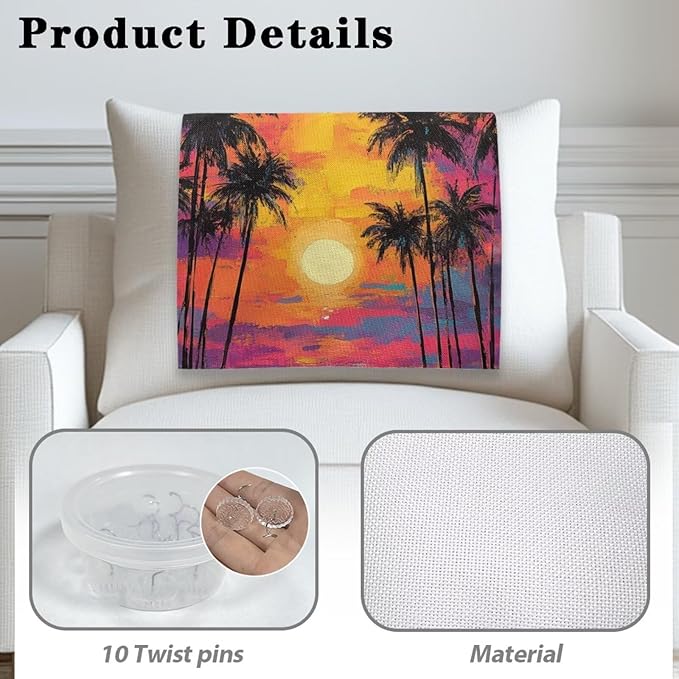 Sunset Recliner Headrest Cover Fabric Sofa Headrest Slipcovers Covers Coco Pet Scratch Resistant Non Slip Couch Headrest Covers for Home 2 Pack