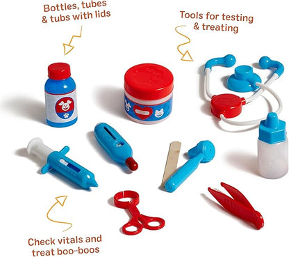 Melissa & Doug Examine and Treat Pet Vet Play Set, 24-Piece Animal Doctor Playset with Dog & Cat Plushies, Pet Doctor Kit & Accessories, Preschool Toys for Girls & Boys Ages 3+