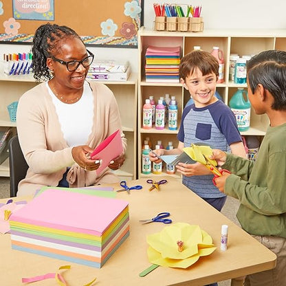 Colorations Construction Paper for Kids - 7 Colors - 3600 Bulk Sheets of 9X12 - Assorted Pack of Heavy-Duty Craft Paper