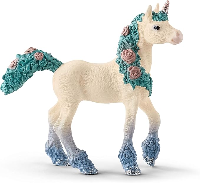 Schleich bayala Unicorn Toys for Girls and Boys, Flower Unicorn Foal Toy Figurine, Ages 5+