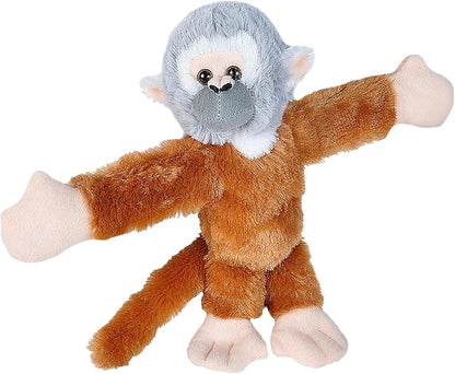 Wild Republic Huggers Squirrel Monkey Plush, Slap Bracelet, Stuffed Animal, Kids Toys, 8 inches