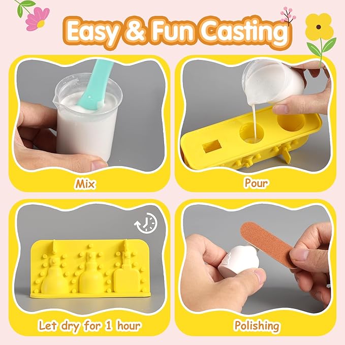 Crelloci DIY Mini Plaster Flower Vase Craft Kit – 3D Painting & Flower Arranging Toy for Kids – Creative Arts and Crafts Set for Girls Ages 3-8, Preschool Art Gift