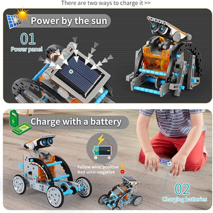 Lucky Doug Toys for Ages 8-13, 12-in-1 STEM Solar Robot Kit Toys Gifts for Kids 8 9 10 11 12 13 Years Old, Educational Building Science Experiment Set Birthday for Kids Boys Girls