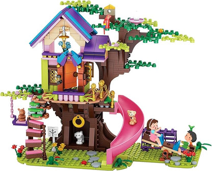 Friends Tree House Building Kit Girls Friendship Forest Jungle Treehouse Pets Amusement Park Toys Set with Seesaw Creative Roleplay Birthday Gifts for Old Kids Boys 8-12,6-12,7-9 (642 PCS)