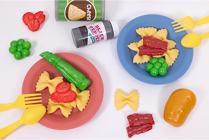 NurtureNature: Imaginative Minds - Farfalle Cooking Set - 44pc Toy Food, Kitchen Pot, Utensils, Pasta, Seasonings, Pretend Play, Earth Conscious, Kids 3+