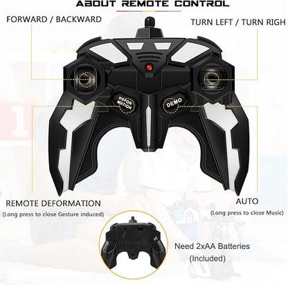 FIGROL Remote Control Car｜Transformable Robot RC Car｜2.4Ghz 1:18 Scale Model Police Car with One Button Deformation｜360 Degree Rotation Drifting for Children