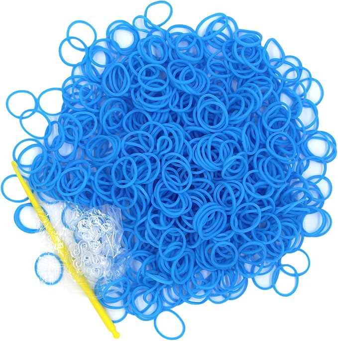 3000PCS Loom Rubber Bands Kit with 75 Clips,5 Hooks, Premium Bracelet Making Kit for Kids Weaving DIY Crafting Gift(Blue)