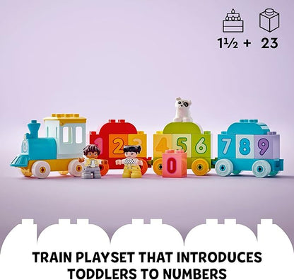 LEGO DUPLO My First Number Train Toy with Bricks for Learning Numbers, Preschool Educational Toys for 1.5-3 Year Old Toddlers, Girls & Boys, Early Development Activity Set, 10954