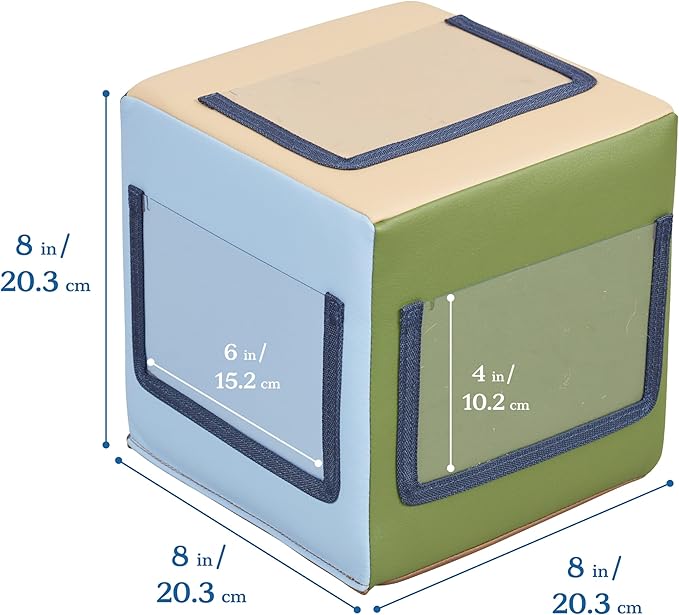 ECR4Kids SoftZone Picture Me Blocks, Activity Cubes, Earthtone, 4-Piece
