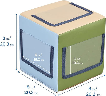 ECR4Kids SoftZone Picture Me Blocks, Activity Cubes, Earthtone, 4-Piece