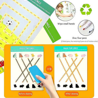 Preschool Learning Activities for 2 Year Olds Toddler with 4 Dry Erase Markers for Preschool Classroom Montessori for 2 3 4 Years Kindergarten Workbooks