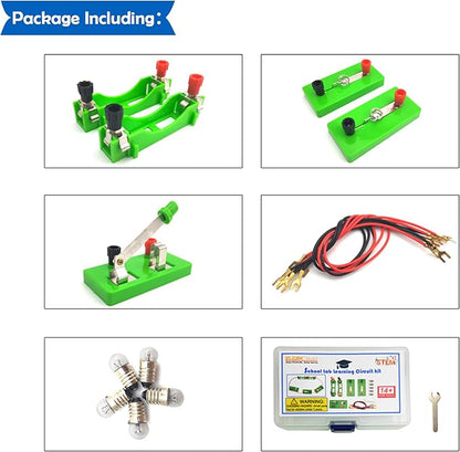EUDAX Physics Science Lab Learning Circuit kit,Electricity Experiment Set,Building Circuits for Kids Junior Senior High School Students (Basic kit)