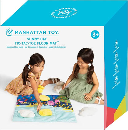 Manhattan Toy Sunny Day 11-Piece Decorative Soft Quilted Jumbo Floor or Table Tic Tac Toe Game for Kids