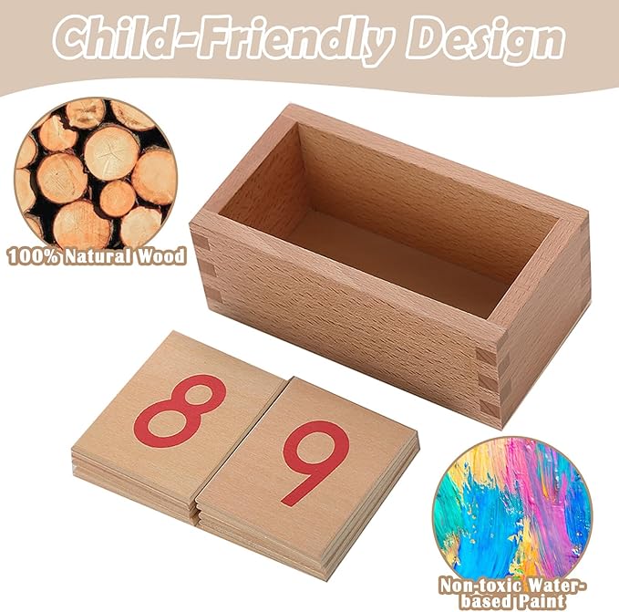 Montessori Math Materials Numeral Cards for Preschool Early Learning Tool