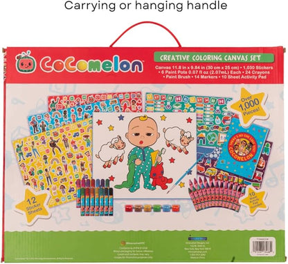 Innovative Designs Cocomelon Creative Coloring Canvas Painting and Activity Set for Kids, 1000+ pcs