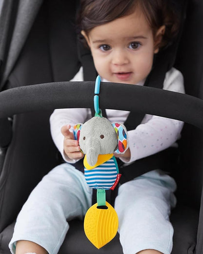 Skip Hop Bandana Buddies Baby Activity Chime & Teether Stroller Toy, Elephant