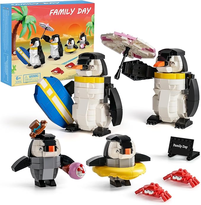 Penguin Family Animal Building Set Creator STEM Toy for Kids 6+, Model Building Kit for Display or Family Activity, Birthday Gift for Kids Boys and Girls Ages 6-12 (907PCS)
