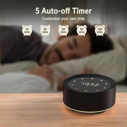 Alarm Clock White Noise Sound Machine & 7 Night Light 3-in-1, 20 Soothing Sounds, Timer, 31-Level Volume Control, Touch Button Control Noise Machine for Baby, Adults,Bedroom