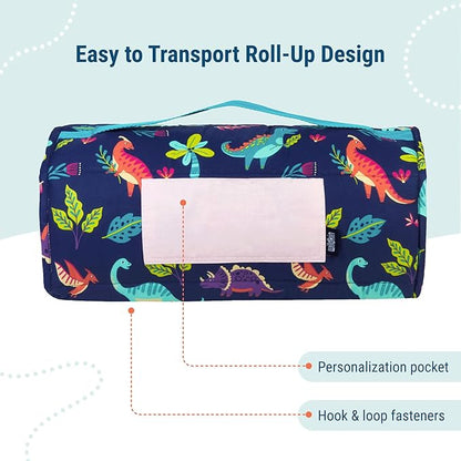 Wildkin Original Nap Mat with Reusable Pillow for Boys & Girls, Perfect for Elementary Daycare Sleepovers, Features Hook & Loop Fastener, Cotton Blend Materials Nap Mat for Kids