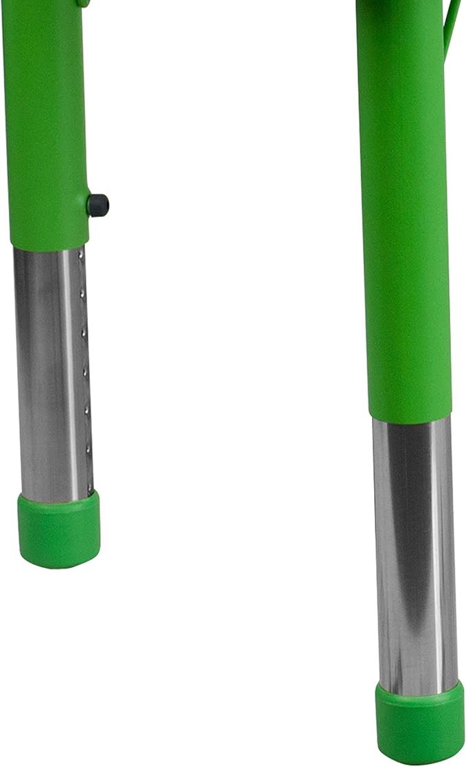 Flash Furniture Wren 23.625''W x 47.25''L Rectangular Green Plastic Height Adjustable Activity Table with Grey Top